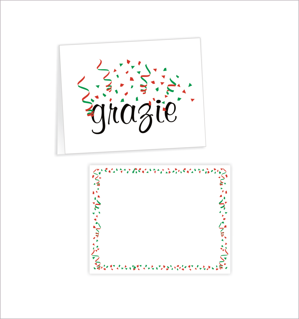 GRAZIE CARDS with envelopes (30 cards with envelopes)